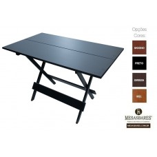 Mesa Dobrável Bar de Madeira 120x70 Preto - Cod: 800